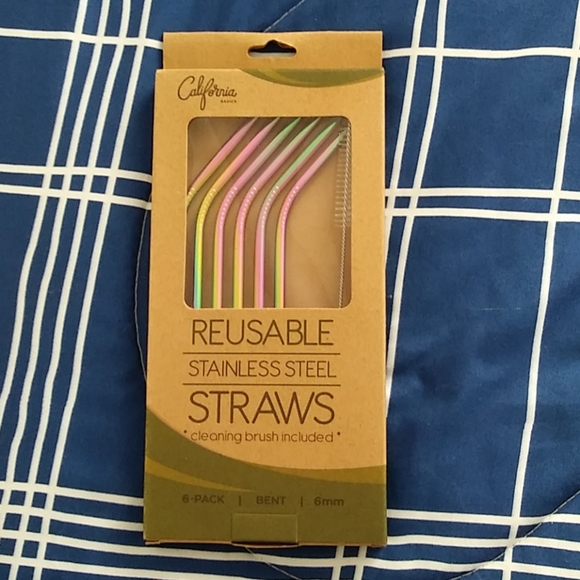 California Basics Other - Reusable straws 6 included with brush